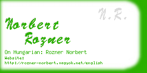 norbert rozner business card